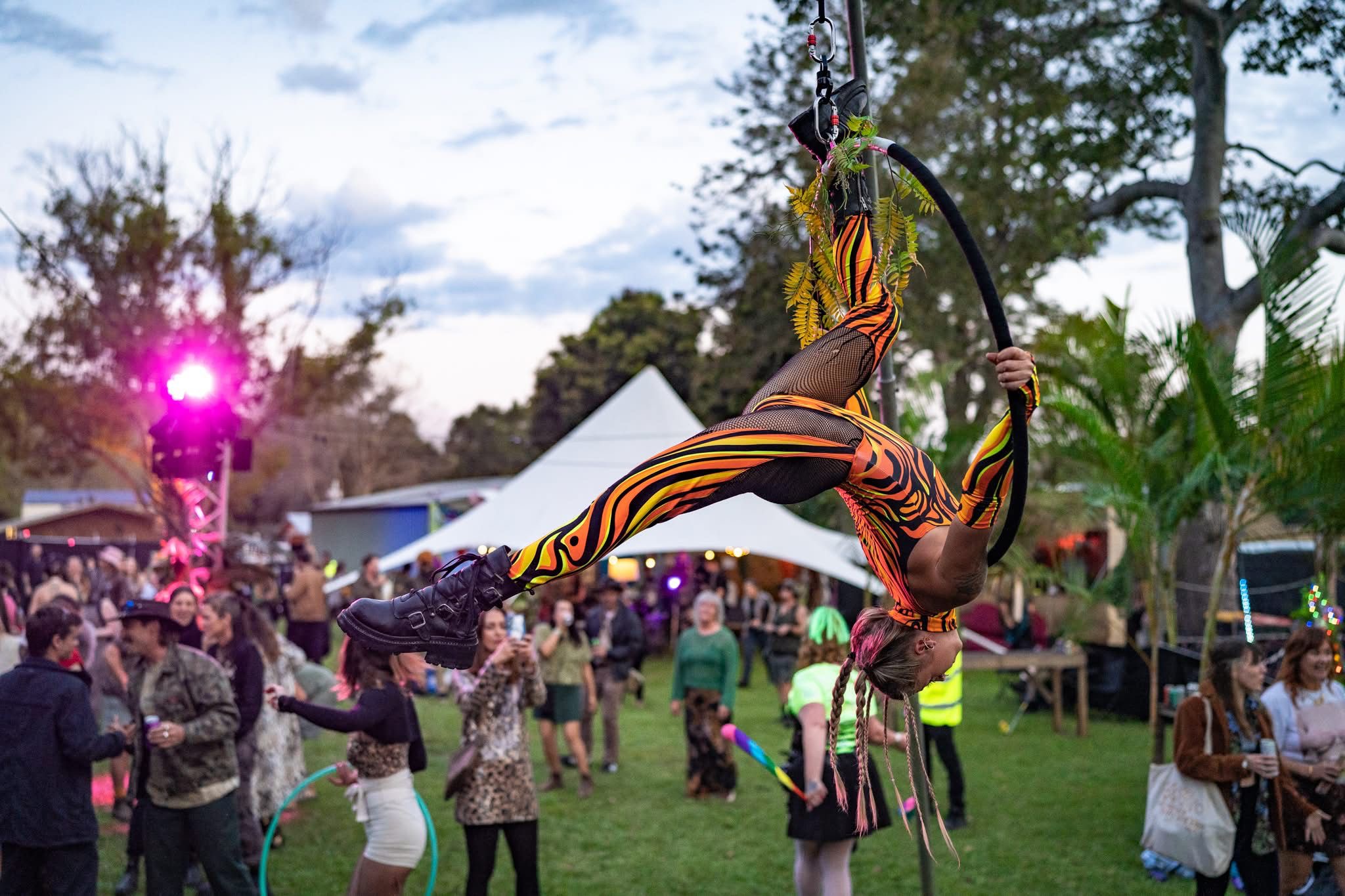 Aerial hoop inverted pose